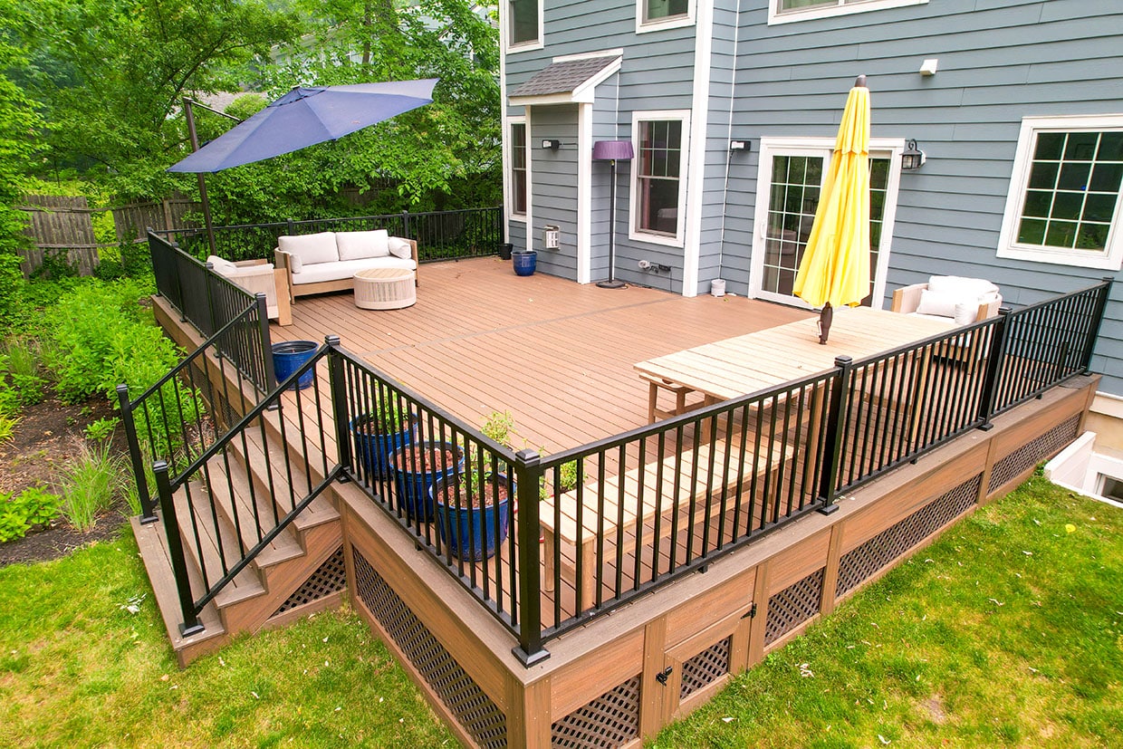 renewing an old deck at a client for seattle deck building company near me
